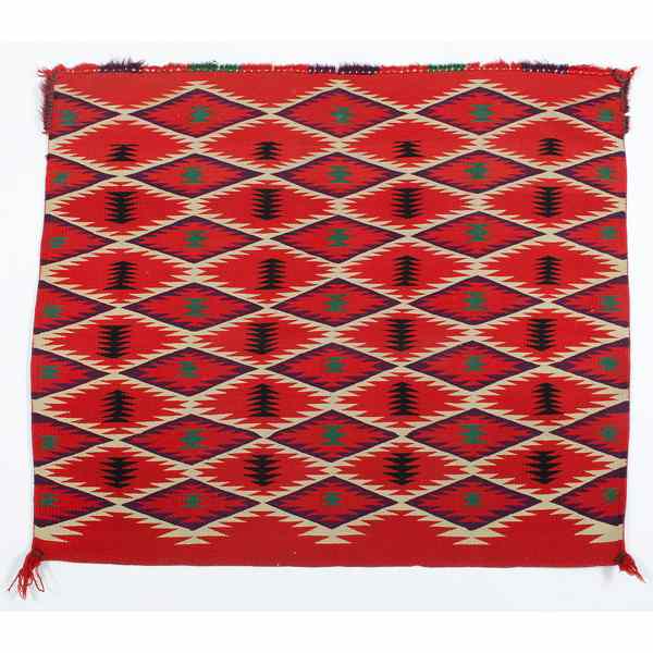 Appraisal: Navajo Germantown Eyedazzler Sunday Saddle Blanket woven in red black