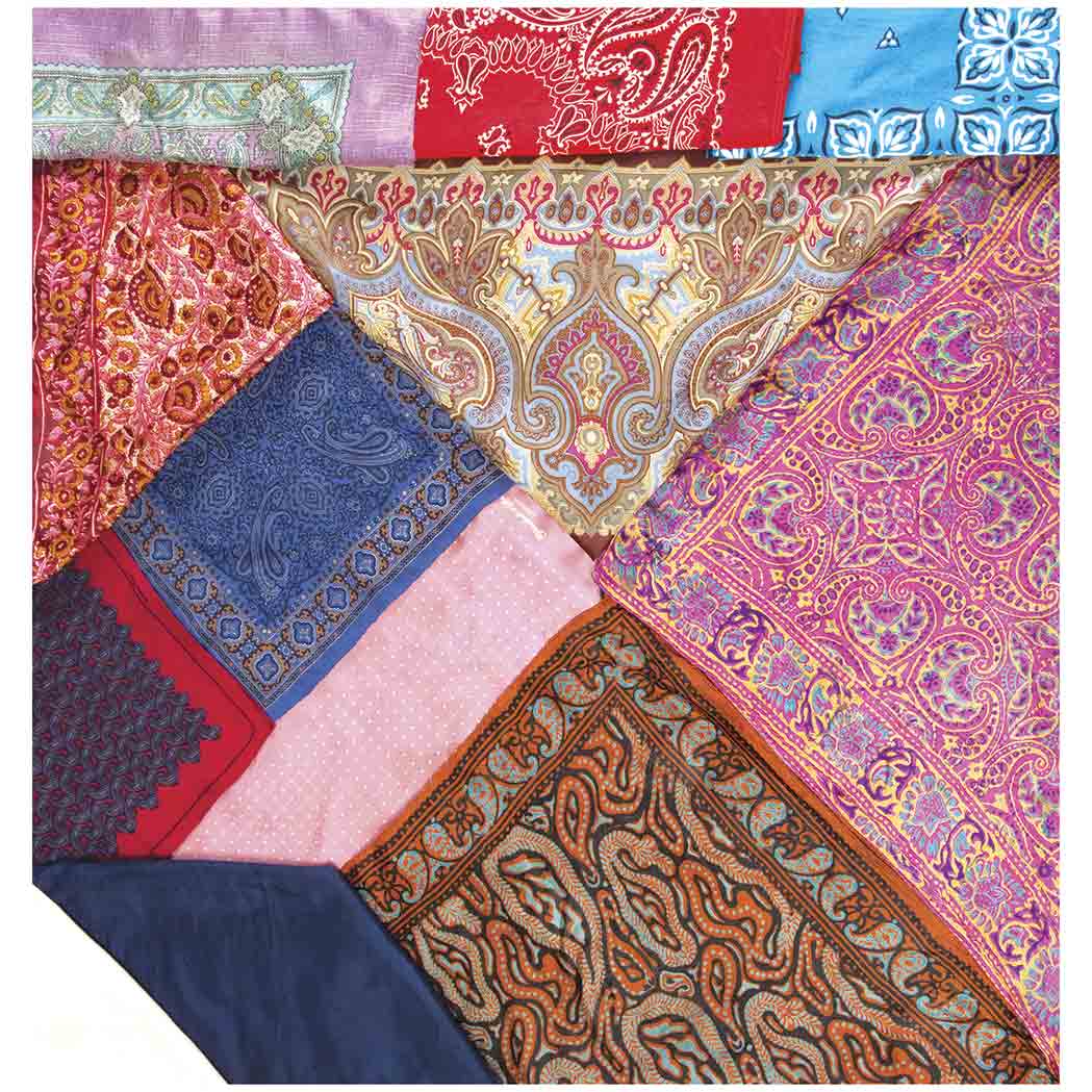 Appraisal: Collection of Twelve Pocket Squares and Scarves Comprising various patterns