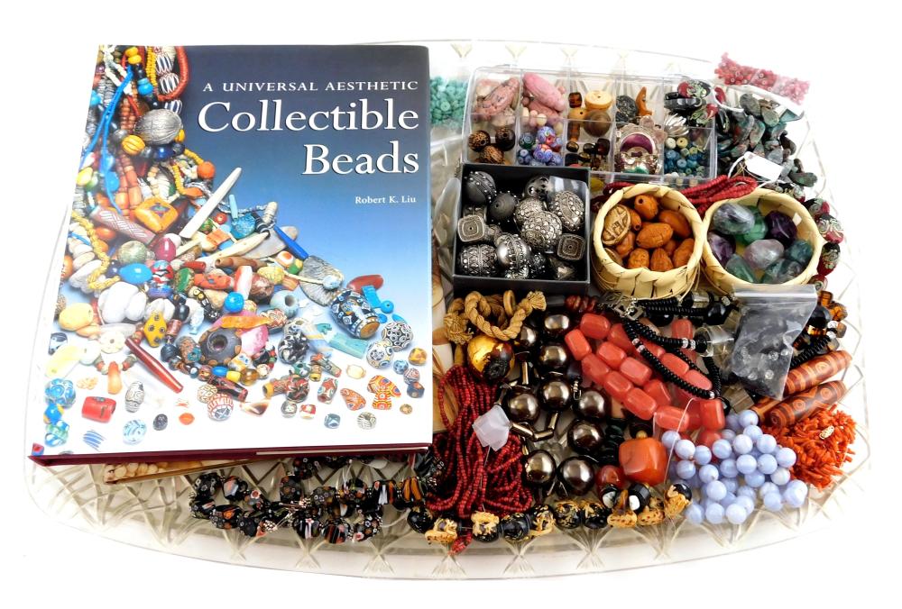 Appraisal: Large assortment of beads and two companion books bead materials