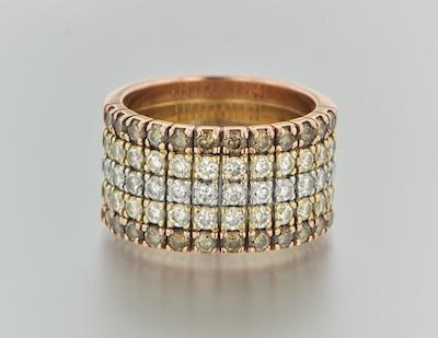 Appraisal: A Tri Colored Gold and Diamond Band k tri colored