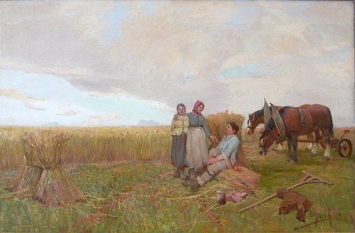 Appraisal: Artist Young William th Century Scottish Title Harvesters Resting Date