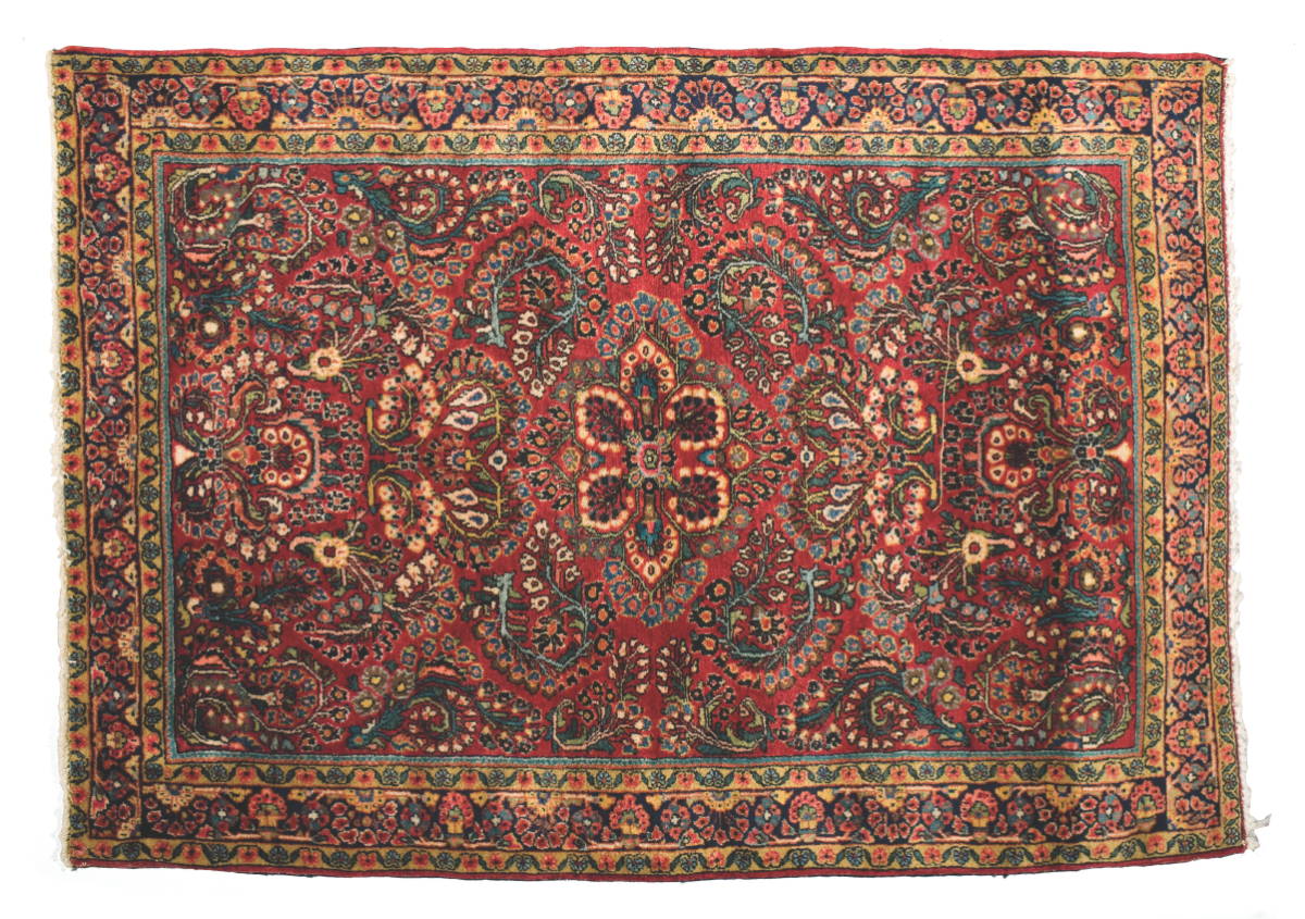 Appraisal: SAROUK RUG NORTH PERSIA CIRCA The cranberry red field with