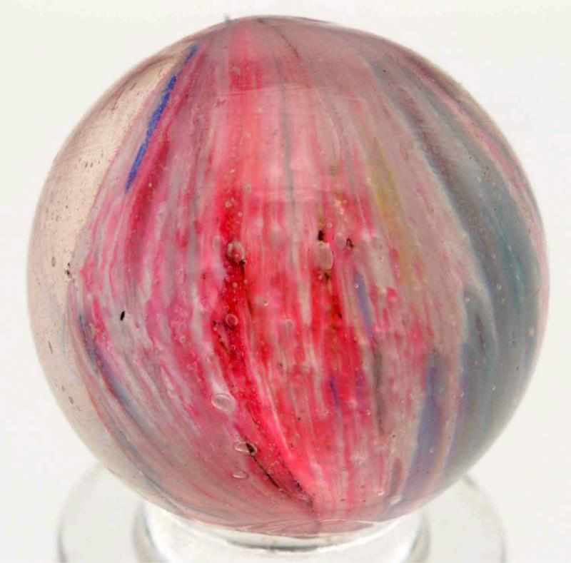 Appraisal: Shrunken Core Left-Twist Onionskin Marble Faceted pontil Nice spin of