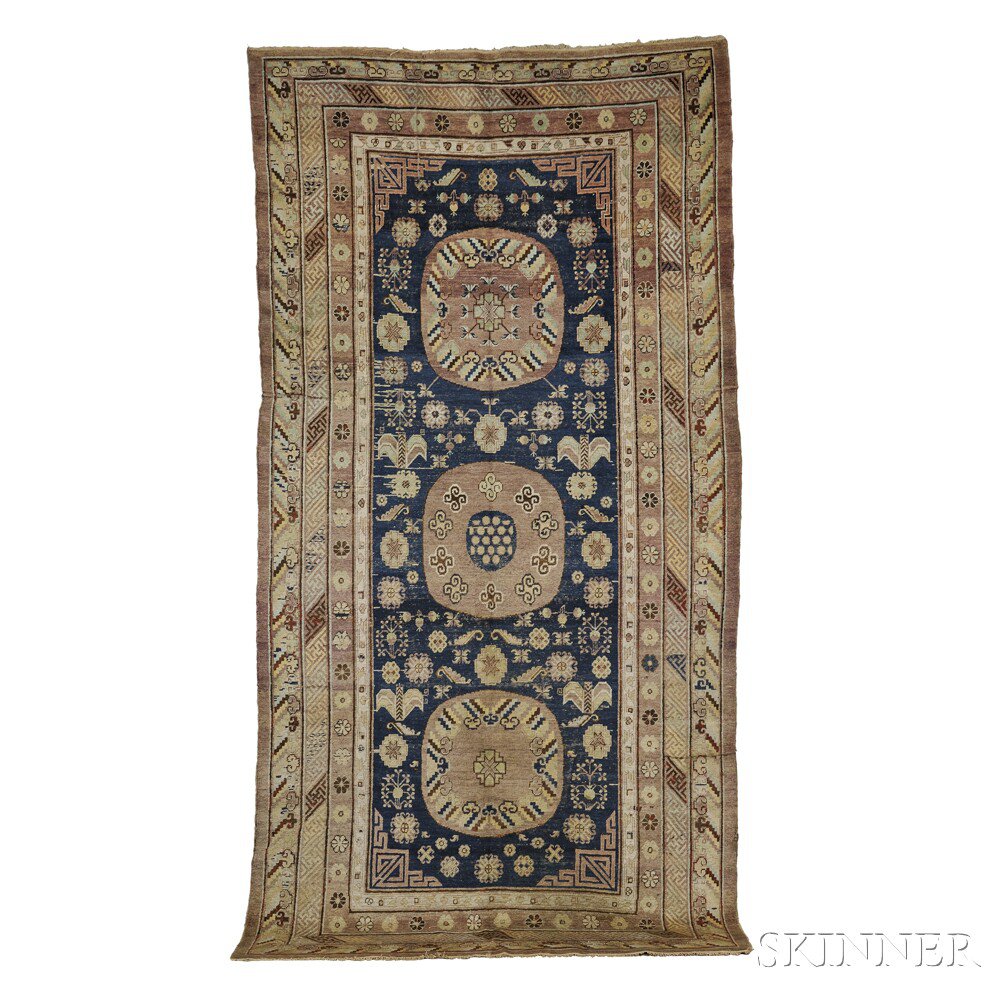 Appraisal: Khotan Rug East Turkestan early th century the typical triple