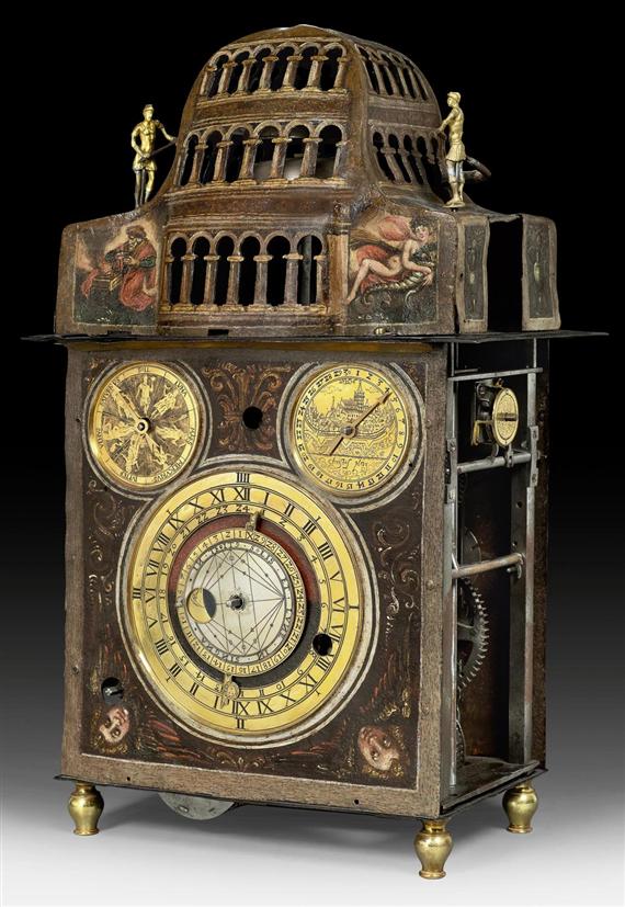 Appraisal: ASTRONOMICAL TABLE CLOCK Renaissance signed CHRISTOF PLEIG ULM Christof Pleig