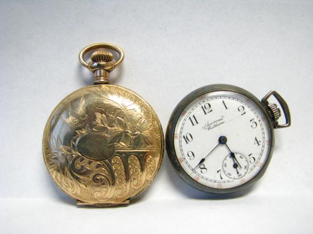 Appraisal: Two pocket watches including American Waltham pocket watch in sterling