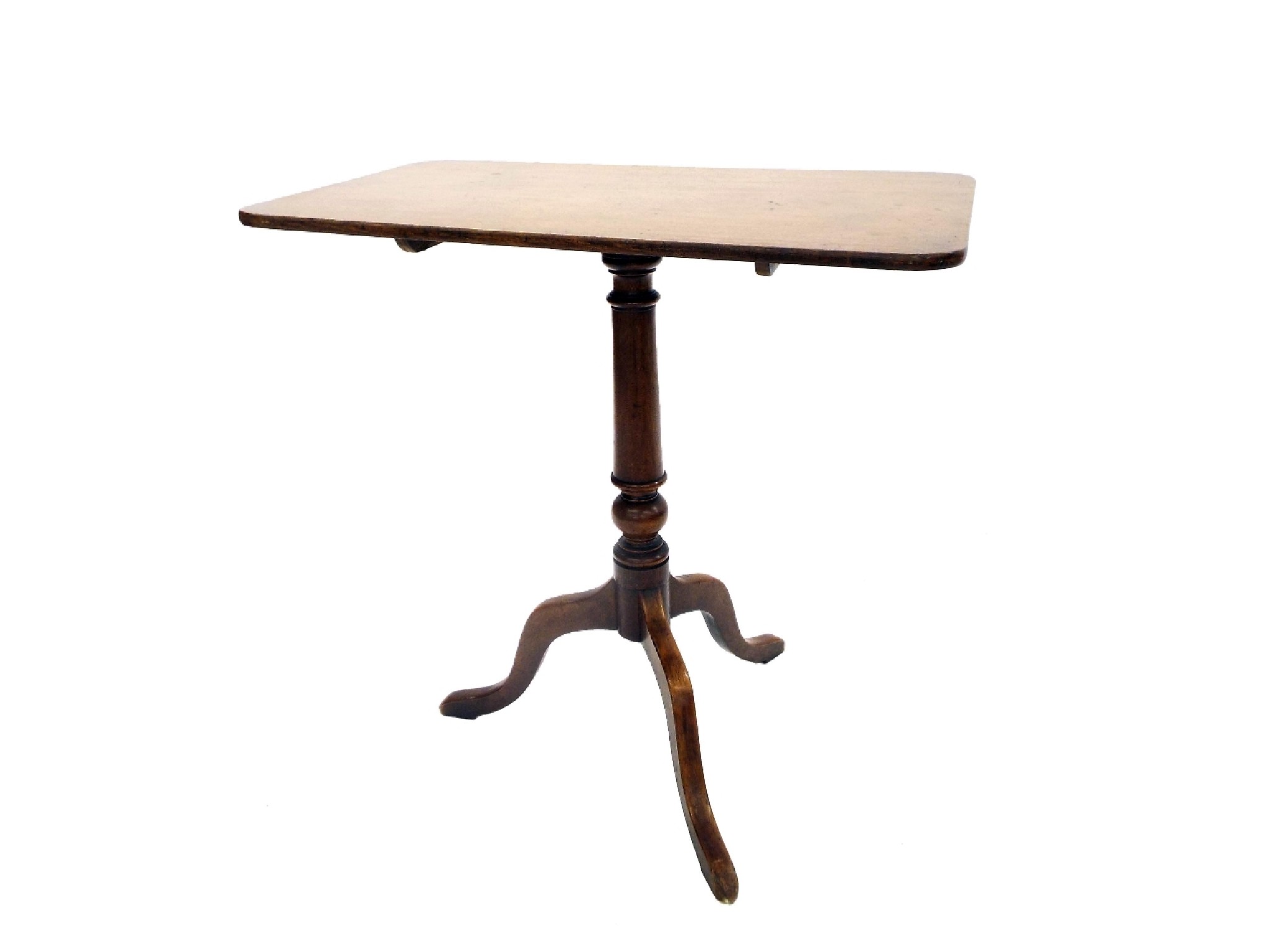 Appraisal: th century mahogany and oak tripod table the rectangular top