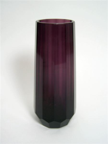 Appraisal: AFTER JOSEF HOFFMANN FACETTED VASE EARLY TH CENTURY amethyst glass