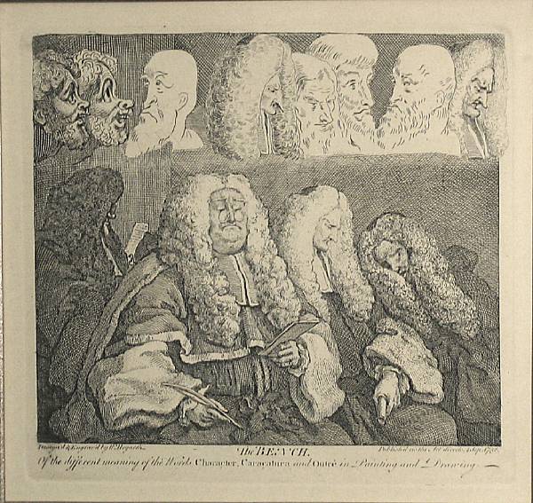 Appraisal: William Hogarth British - The Bench P Etching and engraving