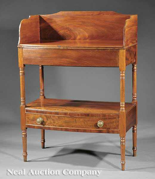 Appraisal: An American Late Federal Mahogany Bowfront Table early th c