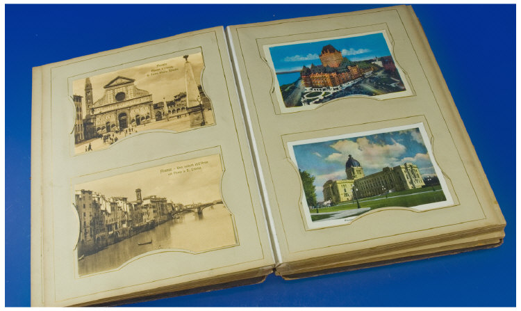 Appraisal: Vintage Postcard Album Containing Approx Postcards in Total