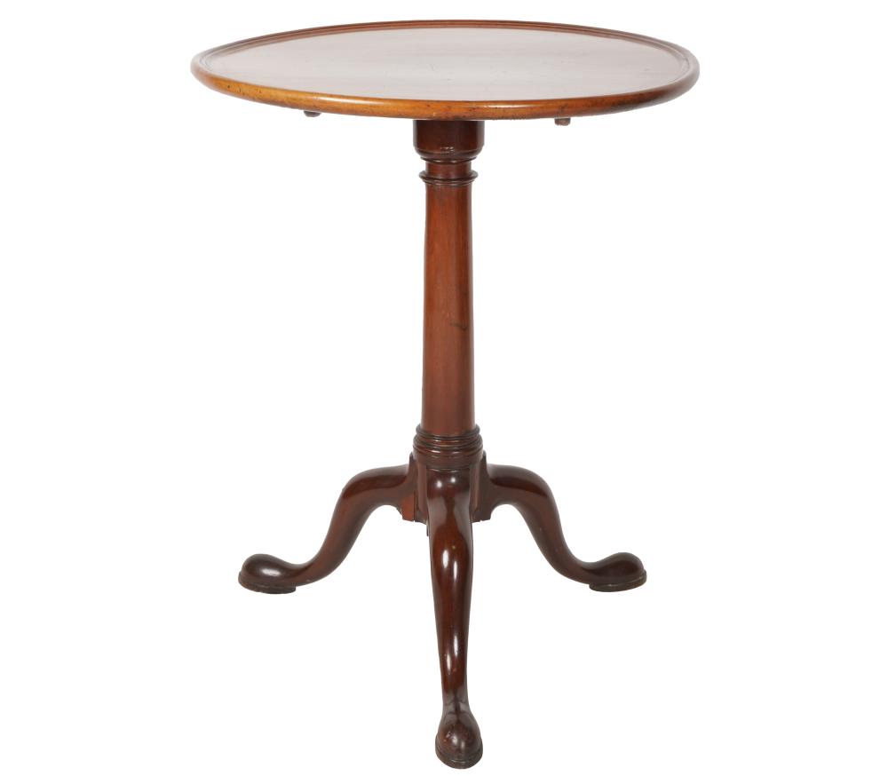 Appraisal: GEORGIAN-STYLE MAHOGANY TRIPOD TABLE th century the round top with