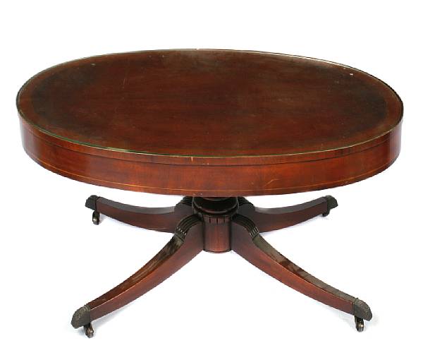 Appraisal: A George III style low table with glass top height