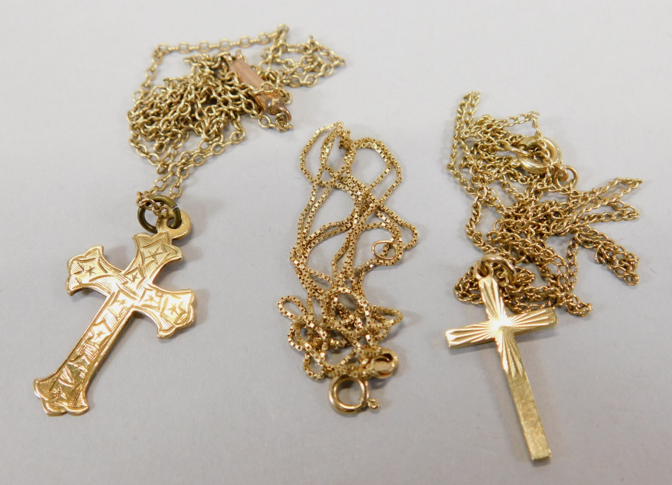 Appraisal: Various ct gold chains and pendants to include a fine