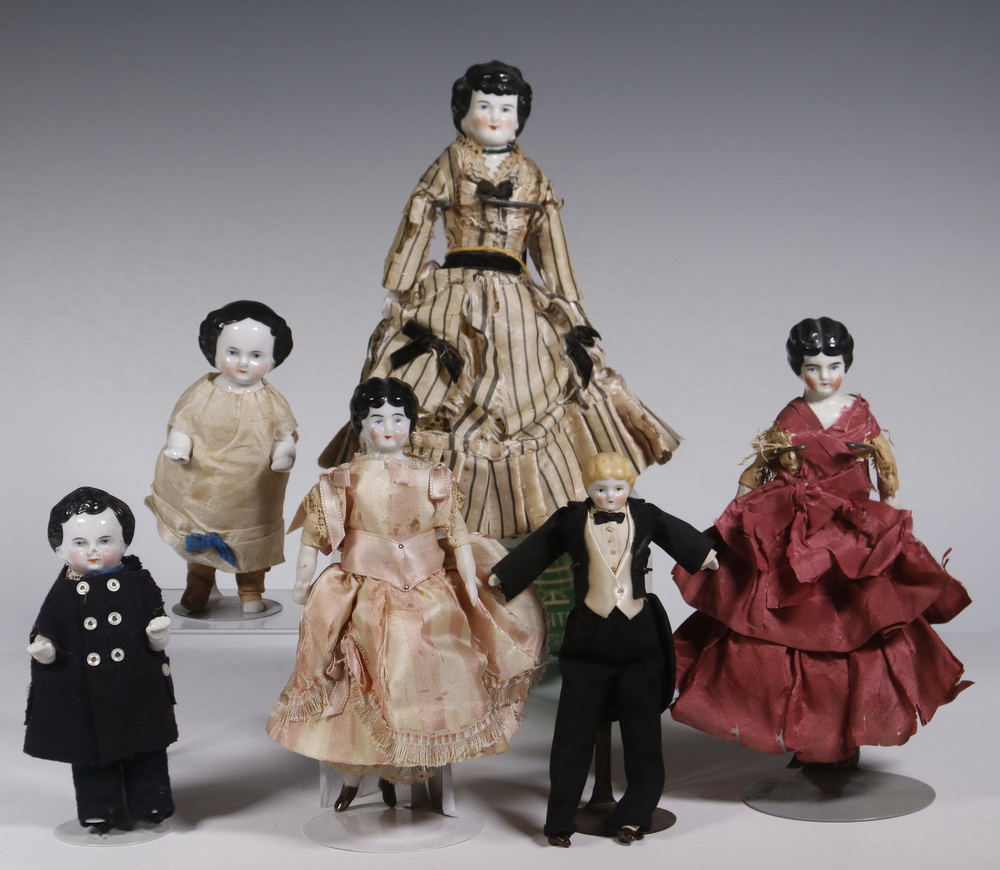 Appraisal: CHINA HEAD DOLLS Group of Small China Head Dolls assorted