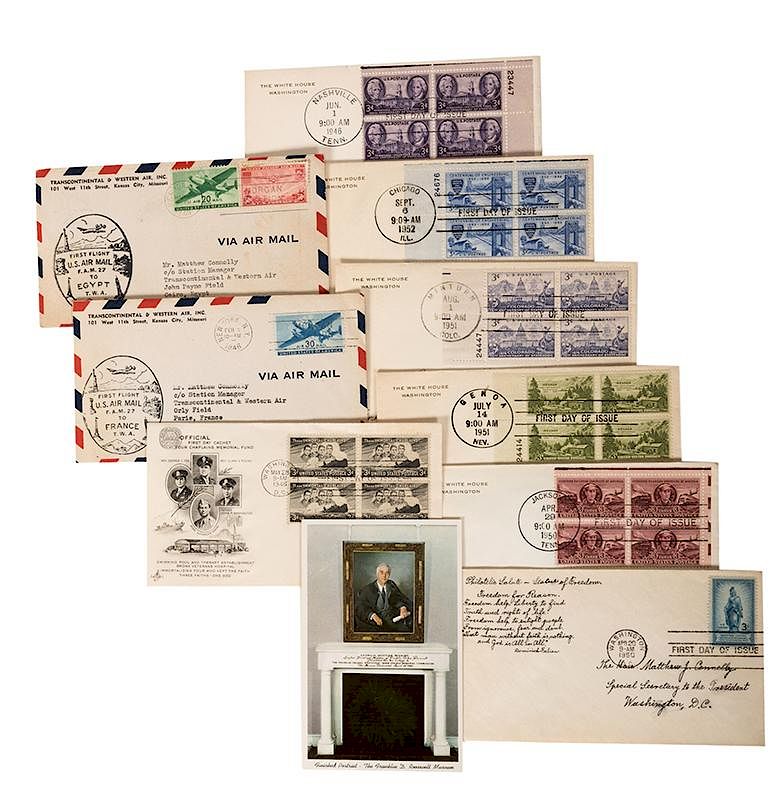 Appraisal: Group of First Day Covers s- s Connelly Matthew J