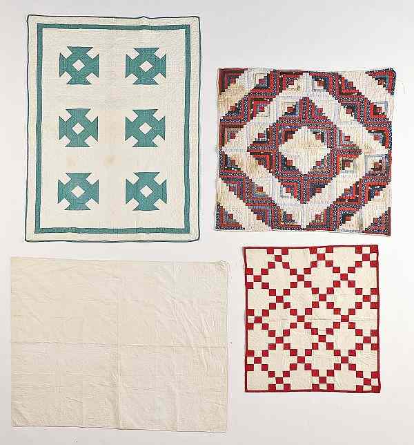 Appraisal: Three patchwork crib quilts ca together with a white on