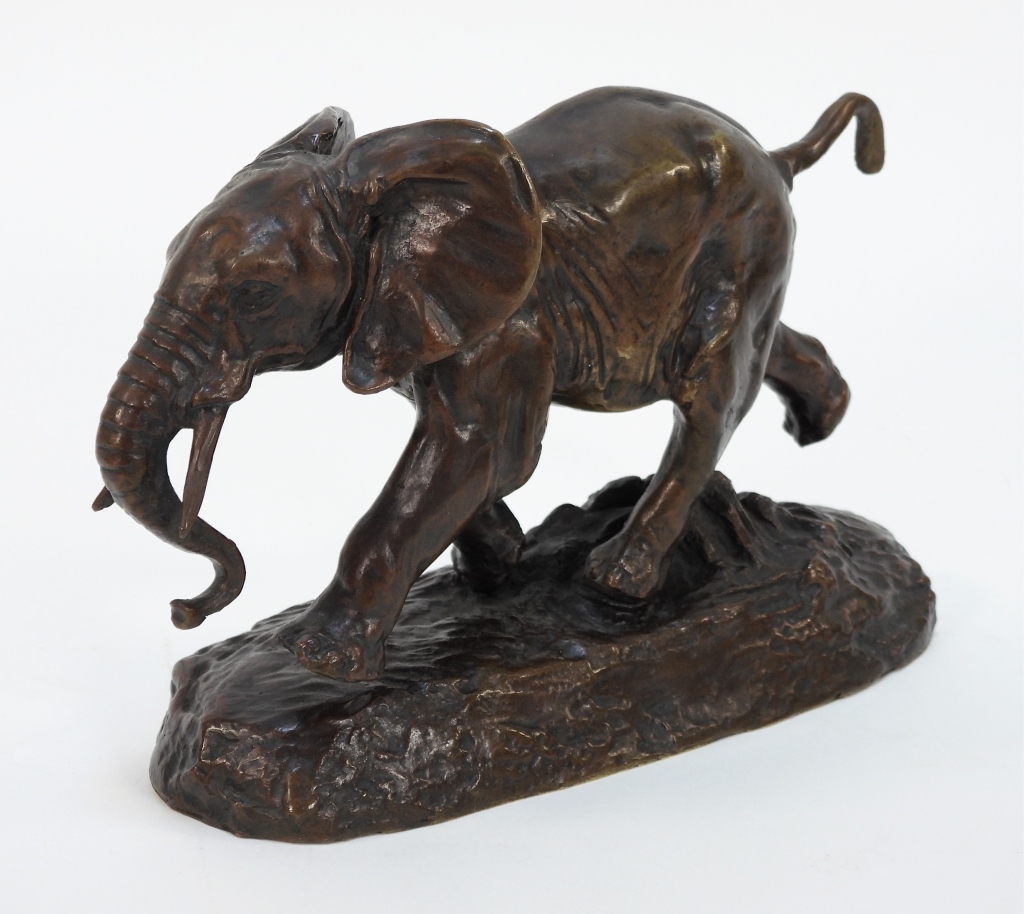 Appraisal: ANTOINE LOUIS BARYE ELEPHANT OF SENEGAL BRONZE France - Titled