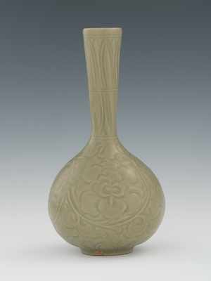 Appraisal: A Longquan Vase with Floral Decoration Apprx - H with