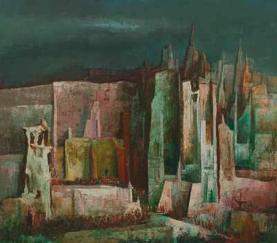 Appraisal: Raphael Gleitsmann American - The City III Oil on masonite