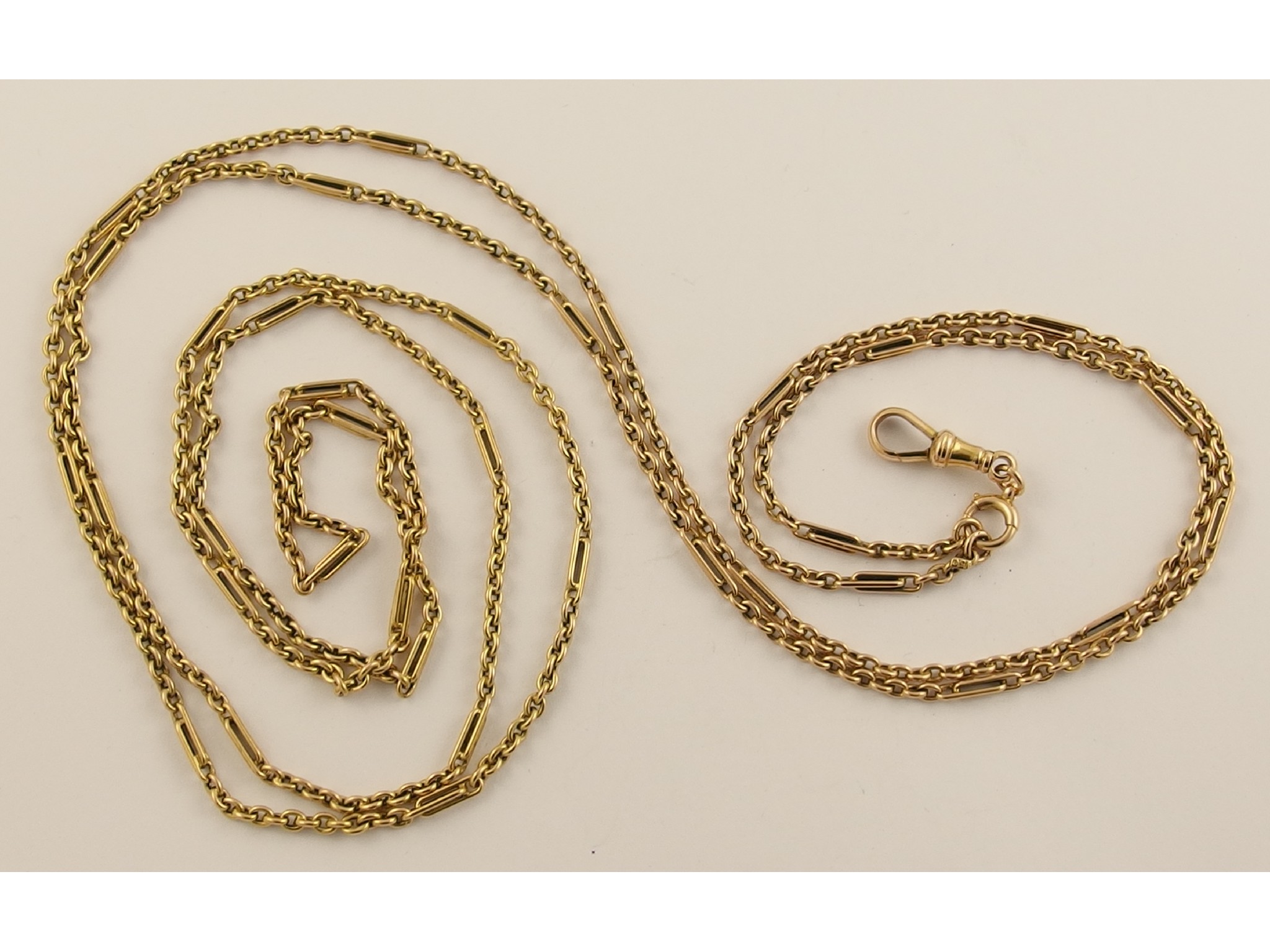 Appraisal: A ct long decorative guard chain hallmarked to the chain