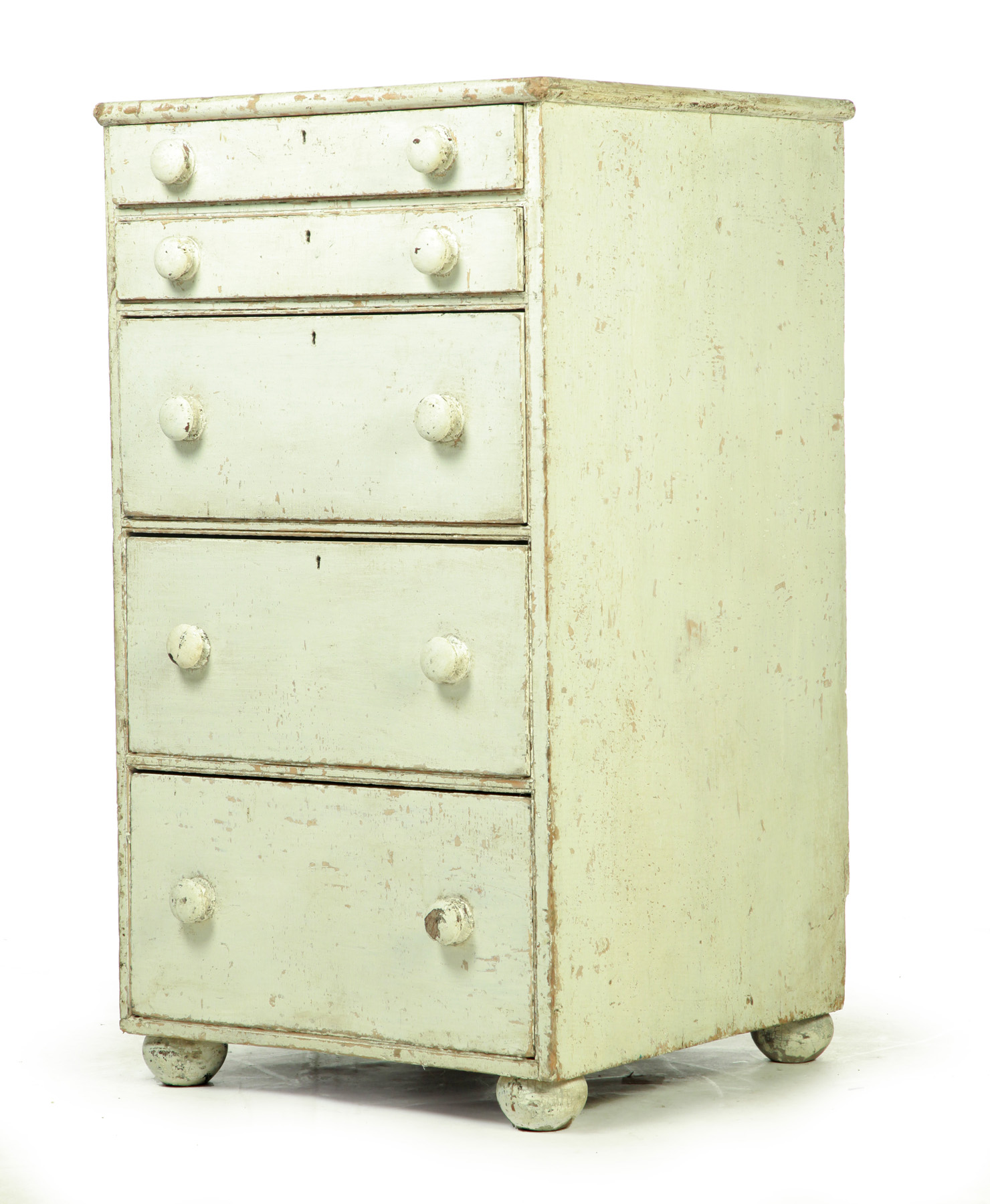 Appraisal: AMERICAN CHEST OF DRAWERS Mid th century pine Old white