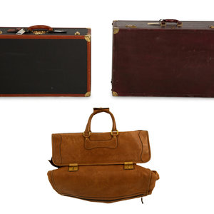 Appraisal: Two Bottega Veneta Suitcases and a Gucci Leather Garment Bag