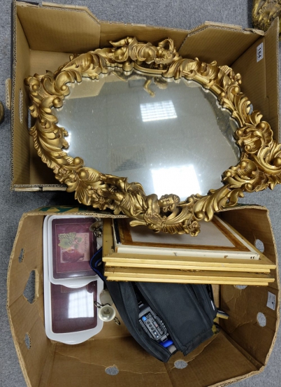 Appraisal: A mixed collection of items to include framed mirrors prints