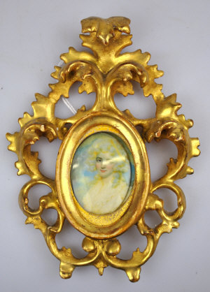 Appraisal: A th century oval portrait miniature on ivory of a