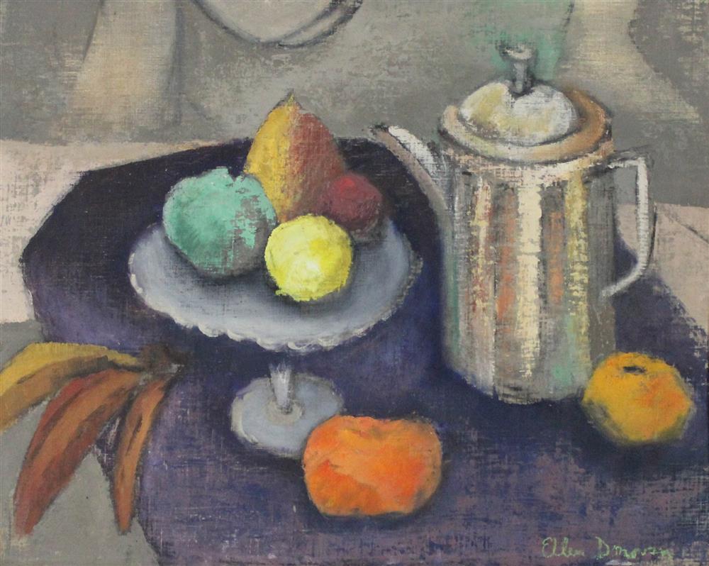 Appraisal: ELLEN DONOVAN AMERICAN - STILL LIFE WITH TEAPOT Oil on