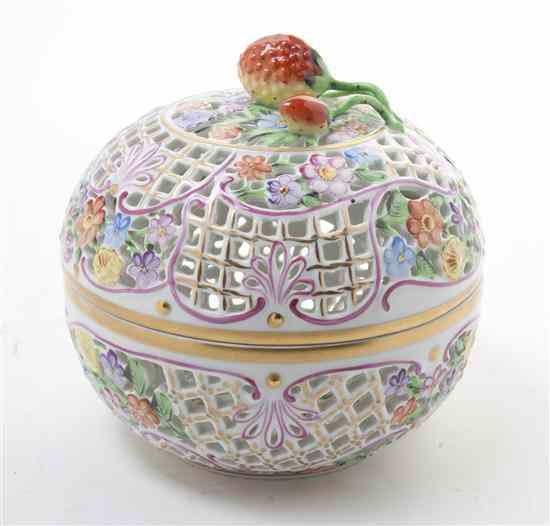 Appraisal: A Herend Porcelain Covered Bowl having a strawberry finial above