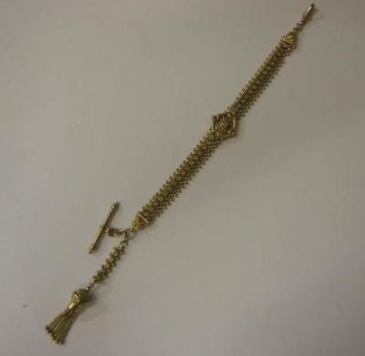 Appraisal: A CT GOLD LEONTINE to wear as a bracelet the