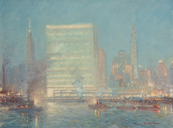 Appraisal: BERTHELSEN JOHANN American - United Nations from the East River