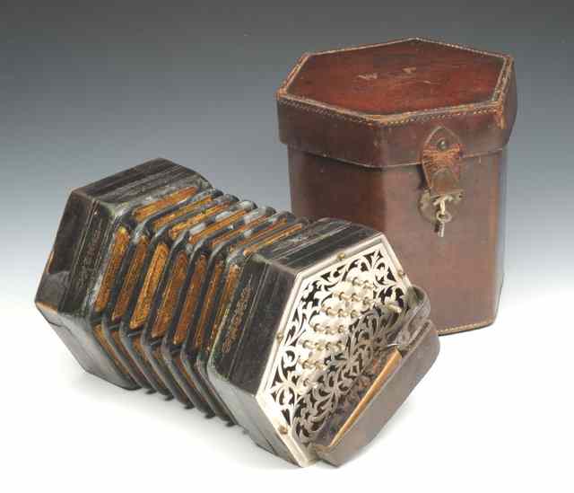 Appraisal: A LATE VICTORIAN BUTTON CONCERTINA by C Jeffries with pierced