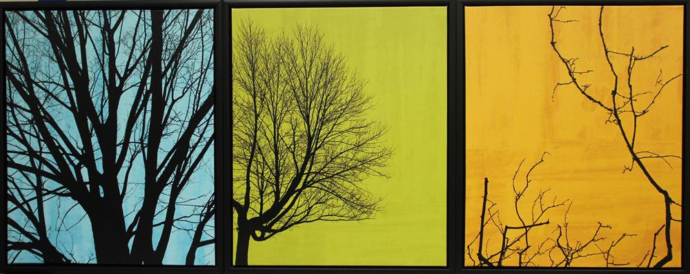 Appraisal: THREE TREE SILHOUETTES ESTATE OF TOM CLANCY Giclee x in