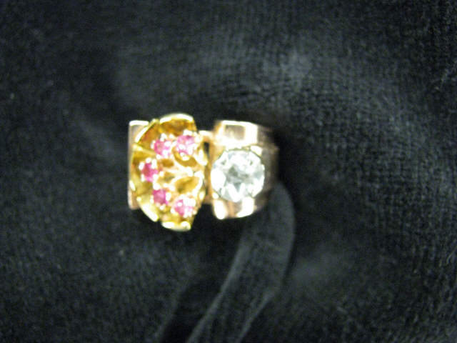 Appraisal: Aquamarine Ruby Retro Ring rose gold 's stunning