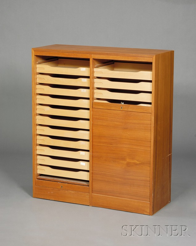 Appraisal: Danish Modern Cabinet Teak veneer case Denmark mid- th century