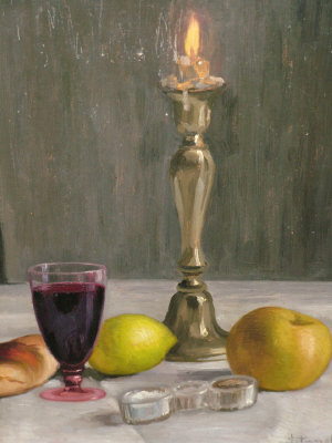 Appraisal: L Stanchi th century- Still life of fruit a wine