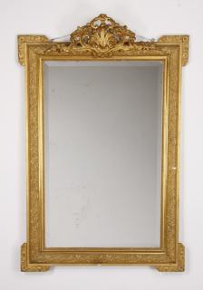 Appraisal: th c French carved giltwood mirror h th century French