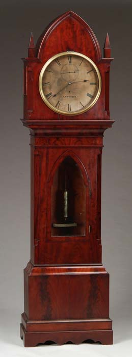 Appraisal: NEW YORK MAHOGANY CASE STANDING REGULATOR BY J COTTIER Cathedral