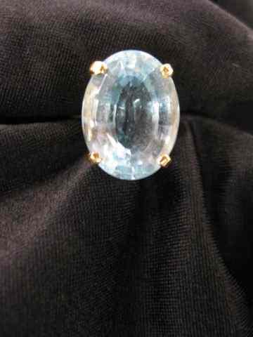 Appraisal: Blue Topaz Ring rich carat oval gem in K yellow