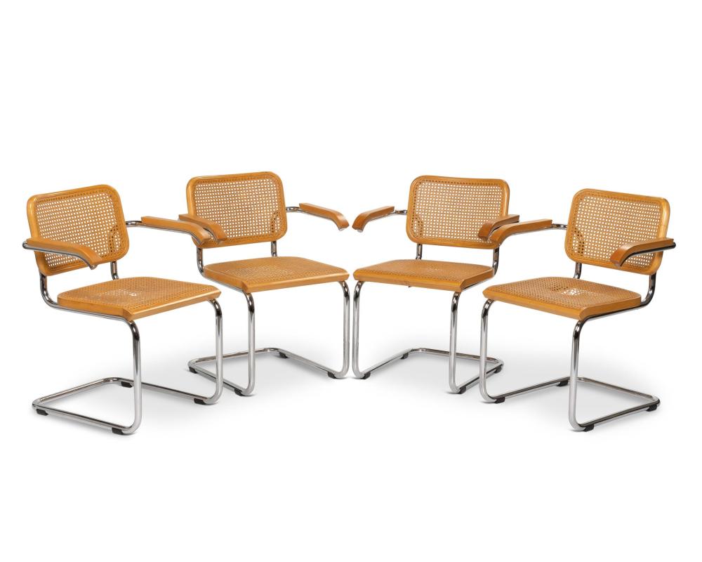 Appraisal: Four Marcel Breuer Cesca armchairs for Knoll Fourth-Quarter th Century