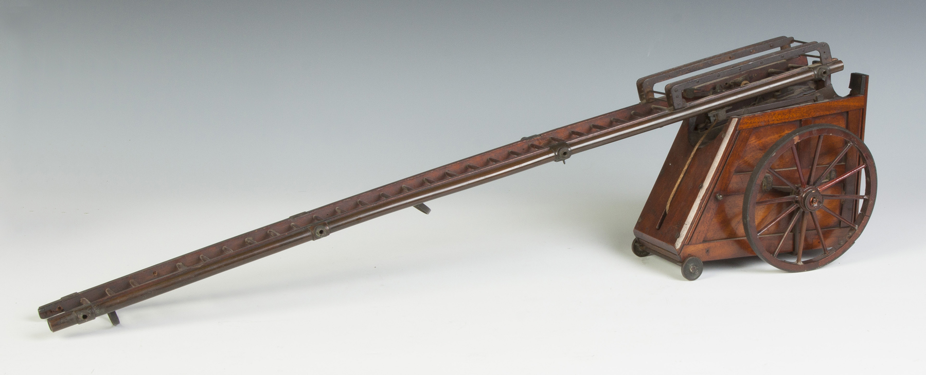 Appraisal: Retractable Ladder Patent Model th cent Mahogany brass