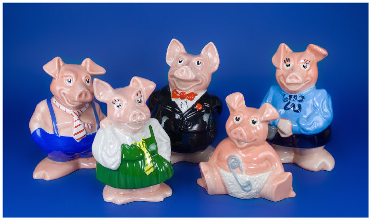 Appraisal: Wade Nat West Pig Family Money Boxes The Complete Set