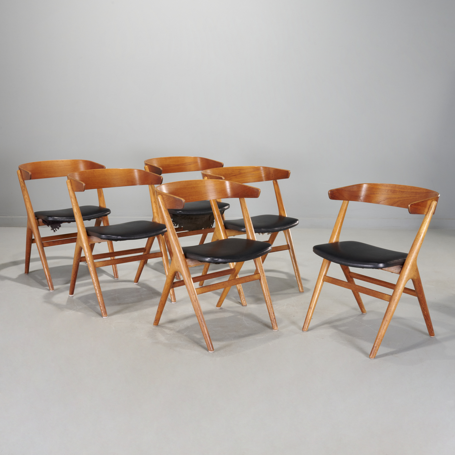 Appraisal: HELGE SIBAST SET NO DINING CHAIRS Dated Denmark solid and