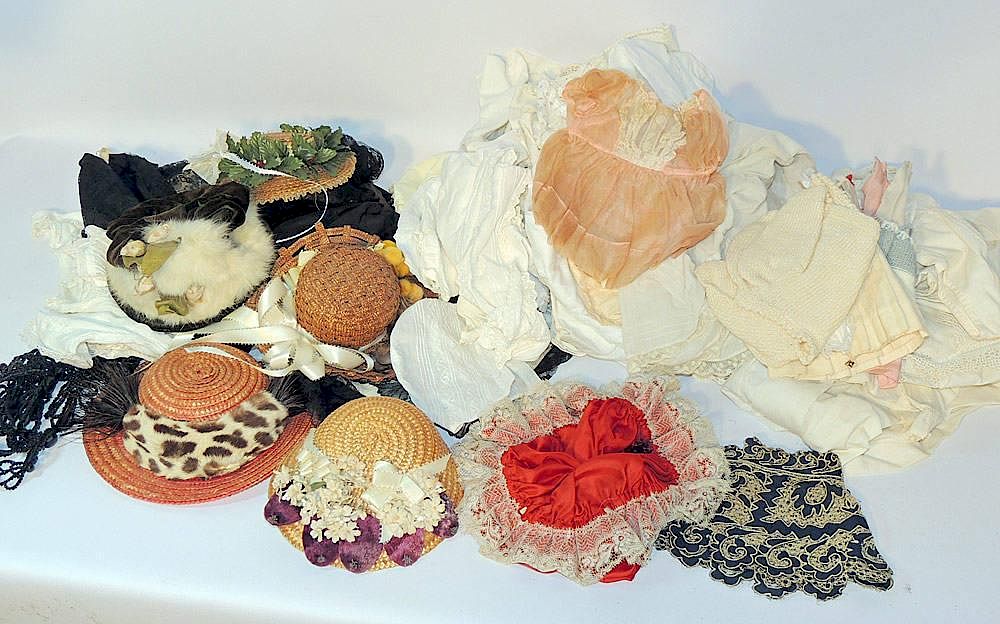 Appraisal: Collection of Doll Clothing Grouping to include dresses assorted hats