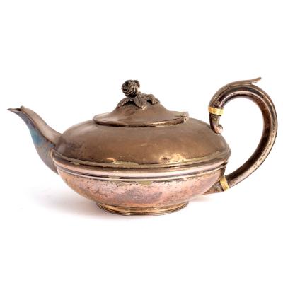 Appraisal: A Victorian silver teapot Charles Fox London of compressed circular