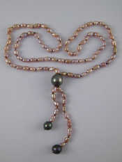 Appraisal: A freshwater and South Sea cultured pearl negligee necklace approx