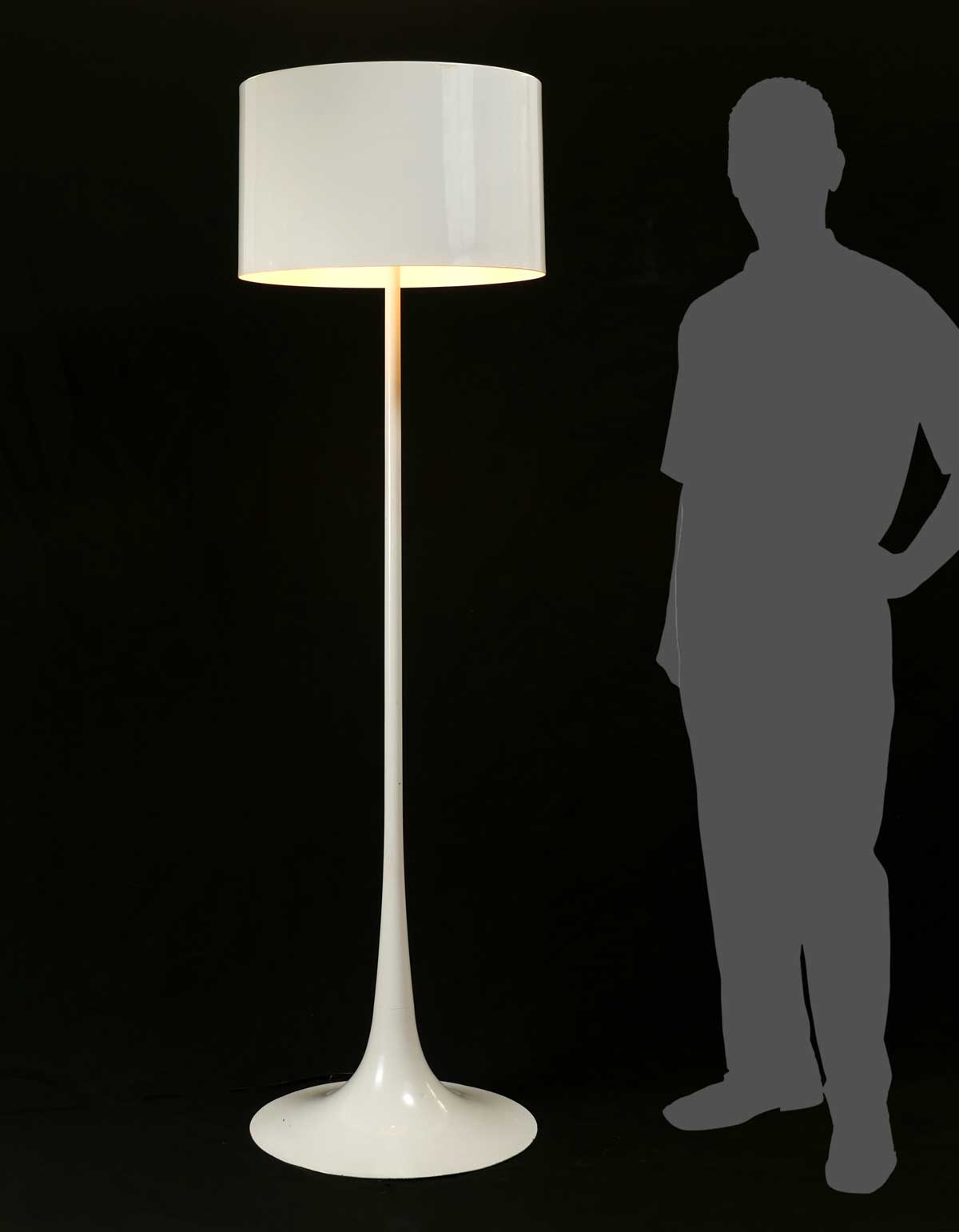 Appraisal: WHITE MODERN LOUIS POULSEN STYLE FLOOR LAMP Moderne white floor