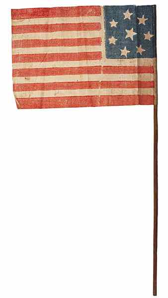 Appraisal: Rare -Star Secession Parade Flag Glazed cotton printed parade flag